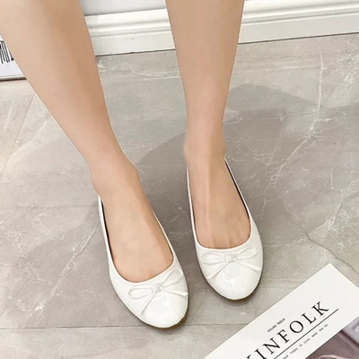 Bella White Flats