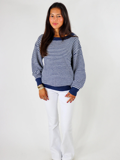 Olivia Striped Drop Shoulder Sweater