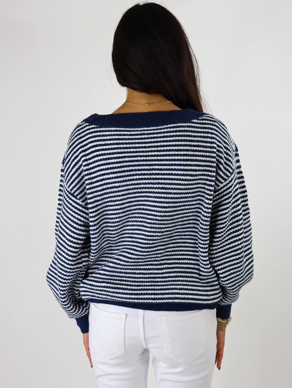 Olivia Striped Drop Shoulder Sweater