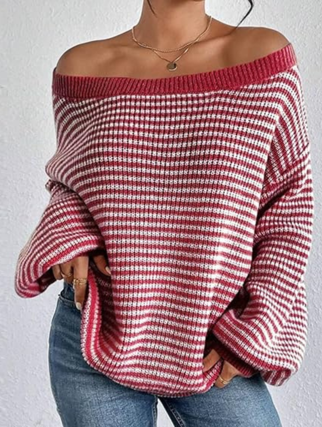 Olivia Striped Drop Shoulder Sweater