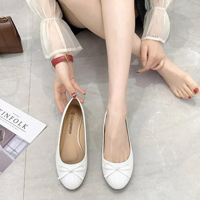 Bella White Flats