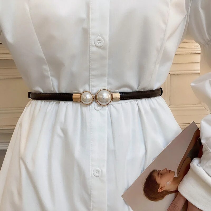 Pearl Designer Leather Belt